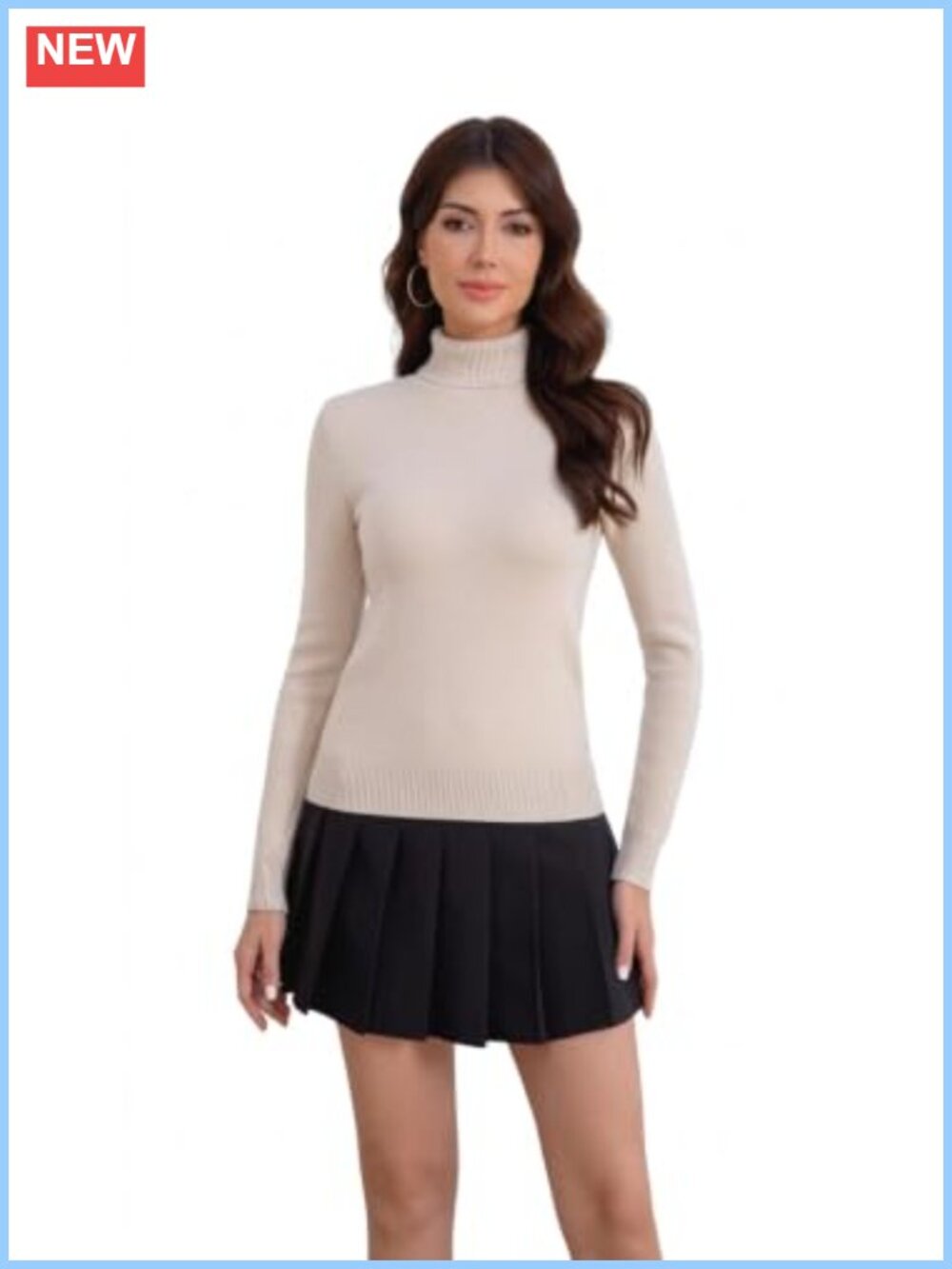 Fleece Lined Turtleneck Sweater Pullover Women's Winter Warm Knit